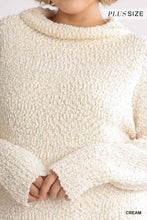 Laden Sie das Bild in den Galerie-Viewer, High Cowl Neck Bouclé Long Sleeve Sweater Dress - www.novixan.com
