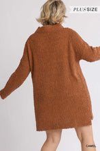 Load image into Gallery viewer, High Cowl Neck Bouclé Long Sleeve Sweater Dress - www.novixan.com
