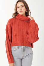 Load image into Gallery viewer, Loose Fit Cable Knit Turtle Neck Sweater - www.novixan.com
