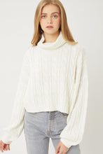 Load image into Gallery viewer, Loose Fit Cable Knit Turtle Neck Sweater - www.novixan.com
