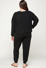 Cargue la imagen en el visor de la galería, Plus Size Sweater Knit Top And Pant Set - www.novixan.com
