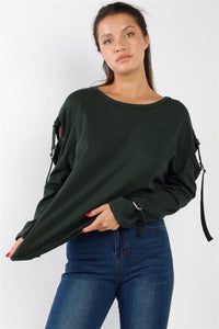Long Sleeve Cut-out Sweater - www.novixan.com