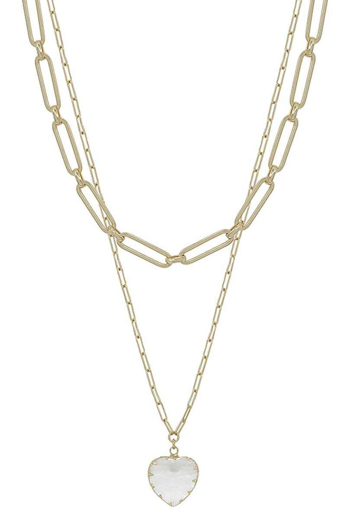 Heart Pendant 2 Layered Necklace - www.novixan.com