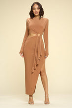 Load image into Gallery viewer, Long Sleeves Round Neck Midi Dress - www.novixan.com
