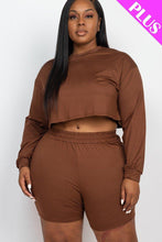 Load image into Gallery viewer, Cozy Crop Top And Shorts Set Plus Size - www.novixan.com
