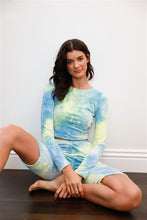 Load image into Gallery viewer, Tie-dye Velvet Cropped Long Sleeve Top &amp; Bike Shorts Set - www.novixan.com
