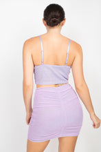 Load image into Gallery viewer, Shirred Cami Top and Mini Skirts Set - www.novixan.com
