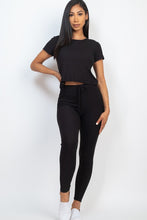 Load image into Gallery viewer, Short Sleeve Top and Leggings Set - www.novixan.com
