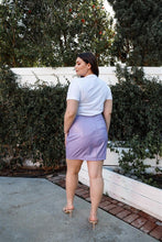 Load image into Gallery viewer, Lavender Faux Leather High Waist Mini Skirt Plus Size - www.novixan.com
