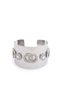 Circle Link Crystal Cuff Bracelet - www.novixan.com