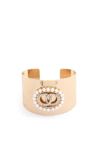 Rhinestone Pearl Cuff Bracelet - www.novixan.com