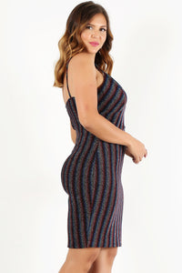 Rainbow Striped Short Dress Plus Size - www.novixan.com