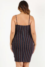 Load image into Gallery viewer, Rainbow Striped Short Dress Plus Size - www.novixan.com
