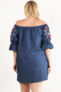 Off Shoulder Short Dress Plus Size - www.novixan.com
