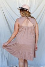 Load image into Gallery viewer, Plus Size Ruffle Hem Open Back With Self-tie Mini Dress
