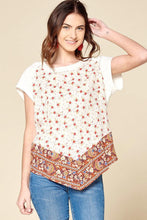 Load image into Gallery viewer, Ditsy Floral Border Loose-fit Tee - www.novixan.com
