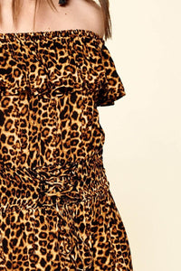 Leopard Printed Woven Dress - www.novixan.com
