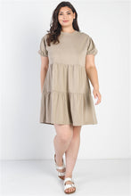 Load image into Gallery viewer, Short Puff Sleeve Flare Mini Dress
