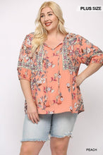 Load image into Gallery viewer, Floral Prints Mixed Tunic With Tassel Tie - www.novixan.com
