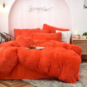 Warm Cozy Shaggy Super Soft Coral Fleece Bedding Cover Set
