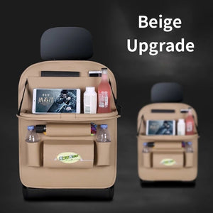 Car Back Seat Organizer With Foldable Table Net In Trunk