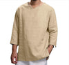 Men's V Neck Cotton Solid Color Long Sleeve T-Shirts - www.novixan.com