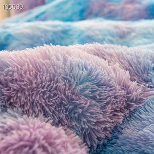 Warmes, luxuriöses, zotteliges, superweiches Korallen-Fleece-Bettwäsche-Set