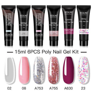 Manicure Gel Nail Kit With UV Lamp and Poly Nail Gel Extension - www.novixan.com