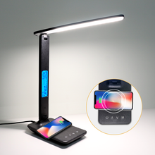 Load image into Gallery viewer, Wireless Charging LED Desk Lamp With Calendar Temperature Alarm Clock - www.novixan.com
