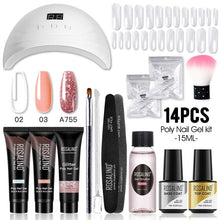 Laden Sie das Bild in den Galerie-Viewer, Manicure Gel Nail Kit With UV Lamp and Poly Nail Gel Extension - www.novixan.com
