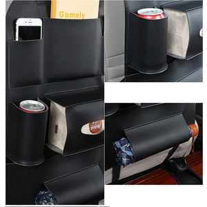 PU Leather Car Seat Back Multi Pocket Organizer