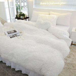 Luxury Plush Shaggy Warm Fleece Bedding Set