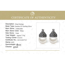 Cargue la imagen en el visor de la galería, Silver Natural Mother of Pearl Earrings - www.novixan.com

