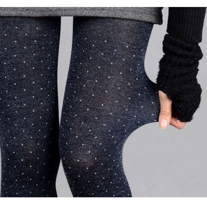 Women's Elastic Dot Design Knitted Leggings