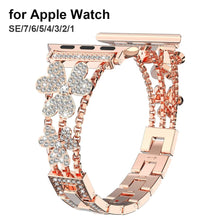 Laden Sie das Bild in den Galerie-Viewer, Women&#39;s Luxury Bling Diamond Flower Strap for Apple Watch
