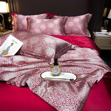 Laden Sie das Bild in den Galerie-Viewer, Luxury Soft 4Pcs Rayon Satin Breathable Duvet Cover Bedding Set - www.novixan.com
