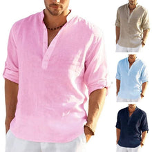 Laden Sie das Bild in den Galerie-Viewer, Men&#39;s Long Sleeve Solid Color Casual Shirt - www.novixan.com
