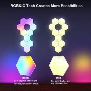Smart RGBIC Light Board Sechseckige Lampe mit Sprachsteuerung