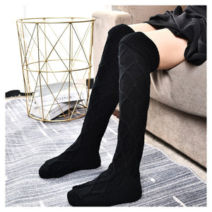 Over The Knee Braided Bowknot Long Socks