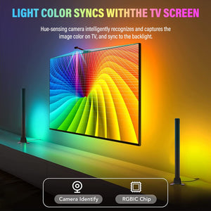 RGBIC-LED-Lichtleiste mit Synchronisierung des Kamera-TV-Bildschirms