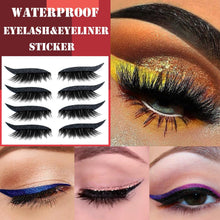 Laden Sie das Bild in den Galerie-Viewer, Eyeliner Eyelashes 2 In 1 Sticker Double Eyelid Line Patch Reusable Waterproof - www.novixan.com
