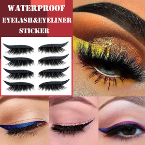 Eyeliner Eyelashes 2 In 1 Sticker Double Eyelid Line Patch Reusable Waterproof - www.novixan.com