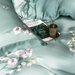 Rich Color Elegant Floral Silky Soft Duvet Cover Set - www.novixan.com