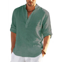 Laden Sie das Bild in den Galerie-Viewer, Men&#39;s Long Sleeve Solid Color Casual Shirt - www.novixan.com

