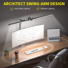 Cargue la imagen en el visor de la galería, Folding Swing Arm Desk 24W LED Lamp with Clamp Dimmable

