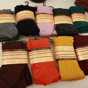 Twist Striped Warm Cotton Knitted Tights