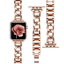 Cargue la imagen en el visor de la galería, Correa de reloj de acero inoxidable para mujer para Apple Watch
