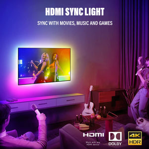 HDMI TV Sync LED-Streifen Kompatibel mit Alexa Google Home Music Sync