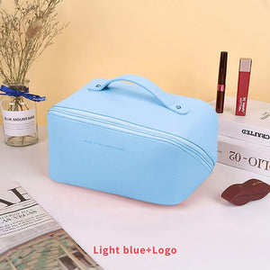 Large Capacity Travel Cosmetic Leather Bag