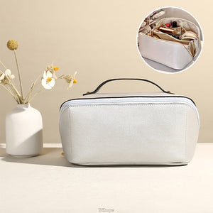 Large Capacity Travel Cosmetic Leather Bag
